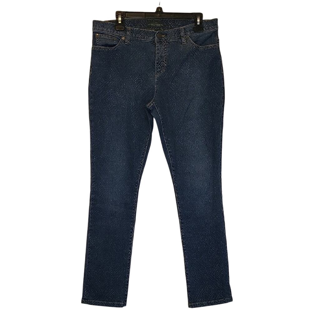LRL Ralph Lauren Size 14 Blue Straight Leg Jeans Modern Fit Blue Fabric Design